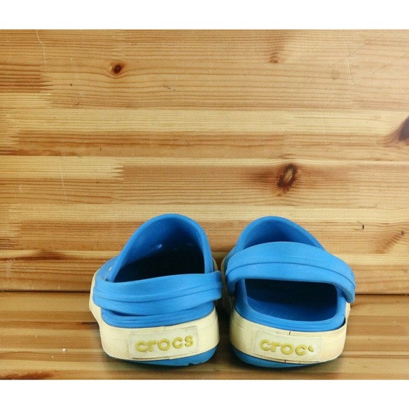 Crocs Crocband Blue Yellow Woman’s Size 7 Clogs Mules - Picture 2 of 6